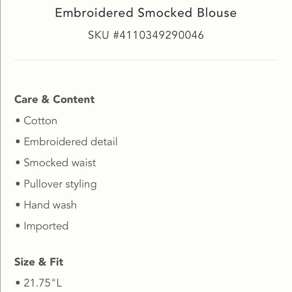 ✨ Anthropologie Embroidered Smocked Blouse Sz M - Picture 4 of 4